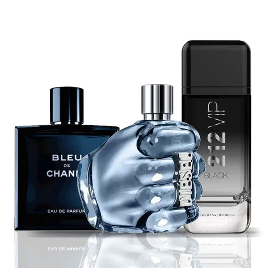 Conjunto de 3 Perfumes | Bleu de Chanel + Only The Brave + 212 VIP Black